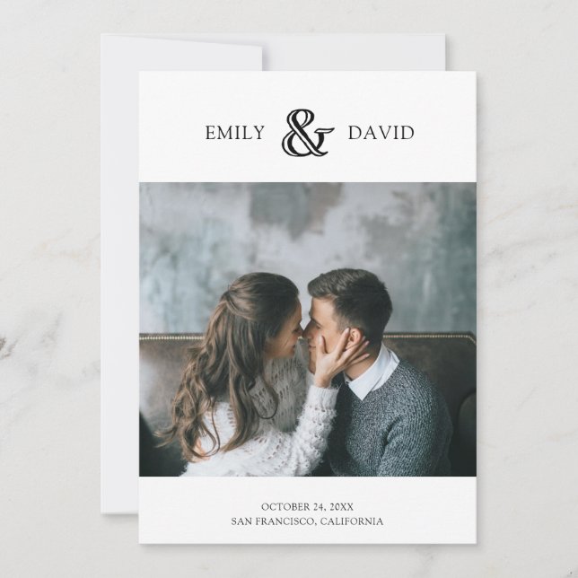 Vintage Ampersand | Svartvit multifoto Spara Datumet (Framsida)