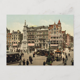 Vintage Amsterdam cityscape-foto, Vykort