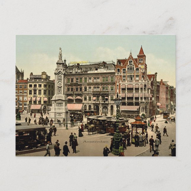 Vintage Amsterdam cityscape-foto, Vykort (Framsida)