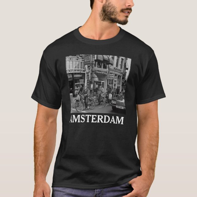 Vintage Amsterdam Holland Bikers T Shirt (Framsida)