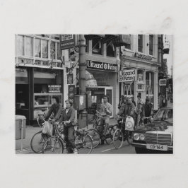 Vintage Amsterdam Holland Motorcyklist Vykort