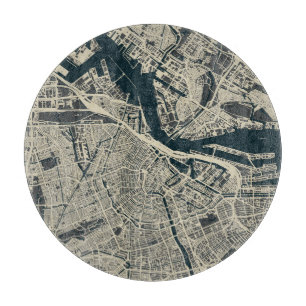 Vintage Amsterdam Karta: Retro Minimalist