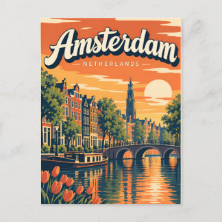 Vintage Amsterdam Nederländerna Vykort