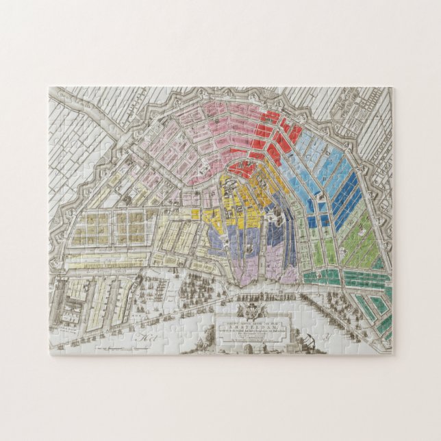 Vintage Amsterdam Rainbow Karta Pussel (Horisontell)