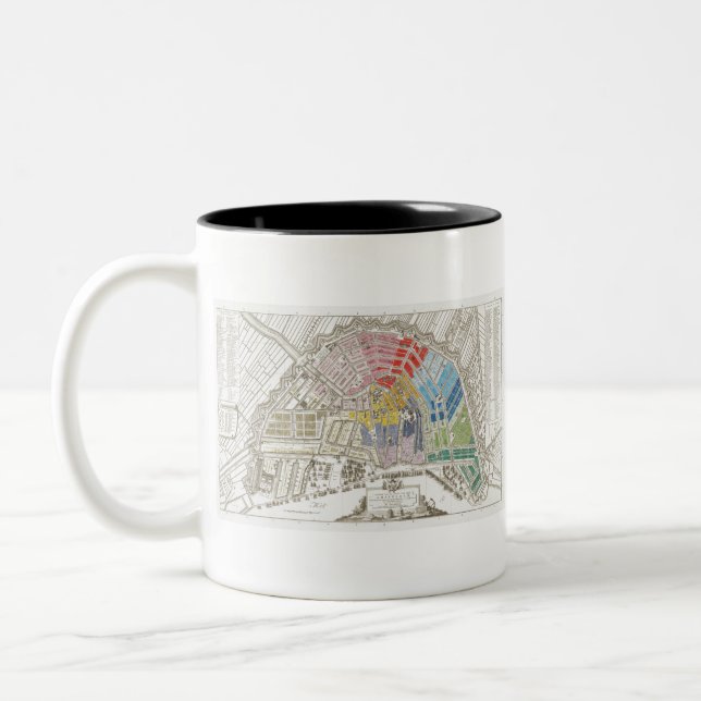 Vintage Amsterdam Rainbow Karta Två-Tonad Mugg (Vänster)
