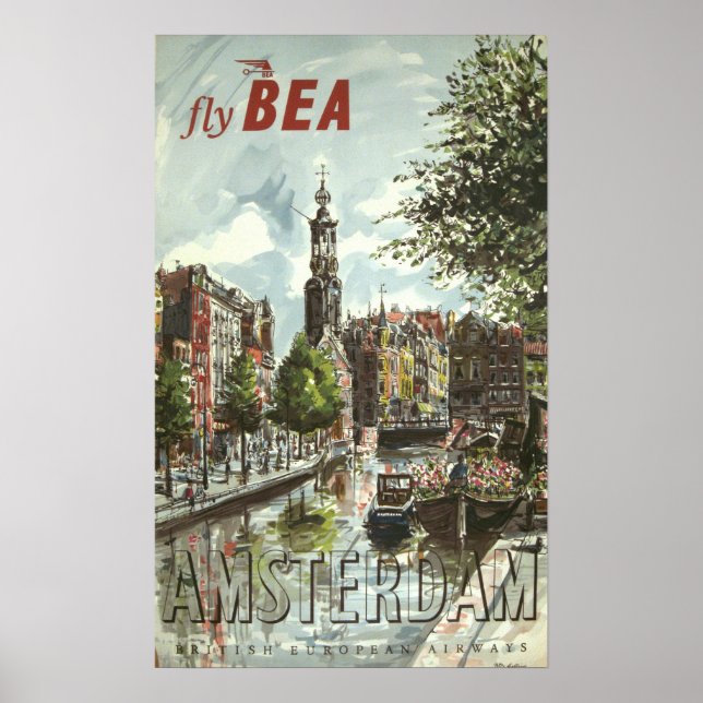 Vintage Amsterdam Travel Poster (Framsidan)