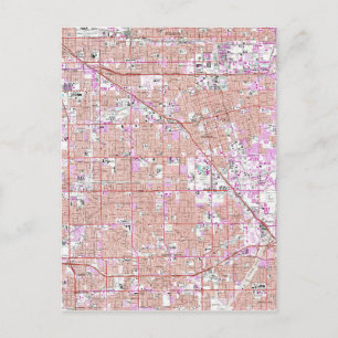 Vintage Anaheim & Garden Grove CA Karta (1965) Vykort