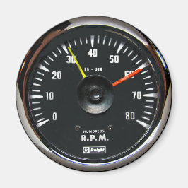 Vintage Analog Auto Tachometer Round Magnet