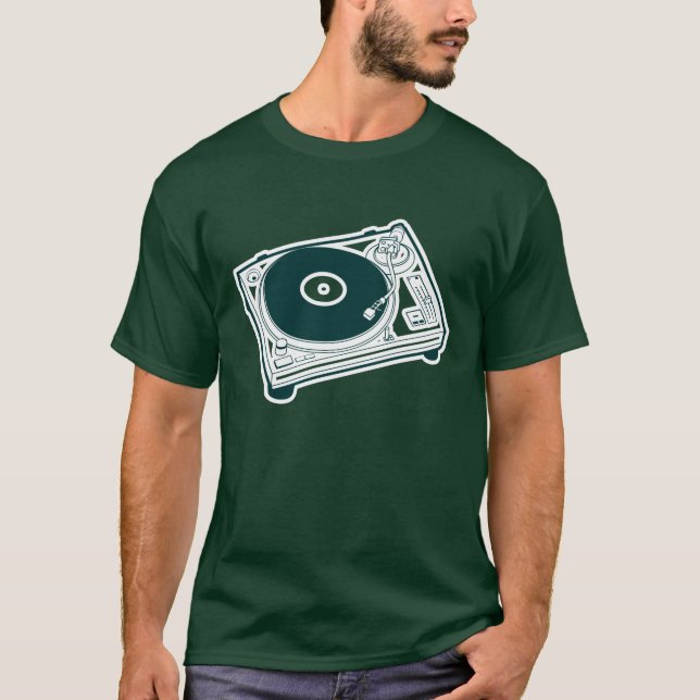 Vintage Analog Skivspelare Gramofon T-shirt (Framsida)