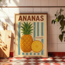 Vintage Ananas Botanisk Väggkonst