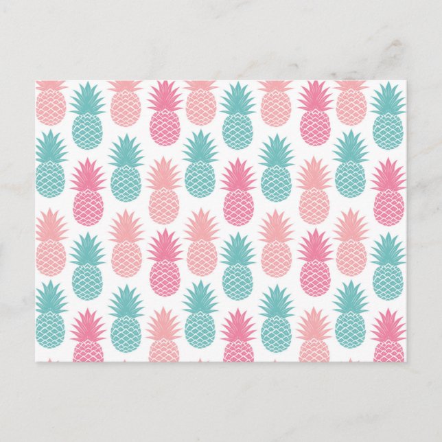 Vintage Ananas Mönster Vykort (Framsida)