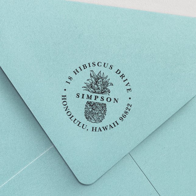 Vintage Ananas Returadress Stämpel (Skapare uppladdad)