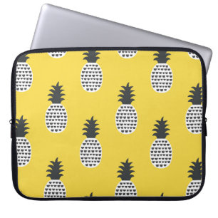 Vintage Ananas Roligt Sömlös illustration Laptop Fodral
