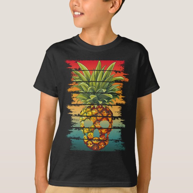 Vintage Ananas Skalle  T Shirt (Framsida)