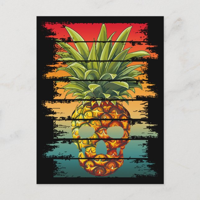 Vintage Ananas Skalle  Vykort (Framsida)