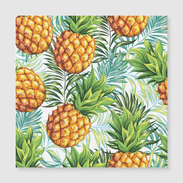 Vintage Ananas: Sömlöst Blommönster. (Framsida)