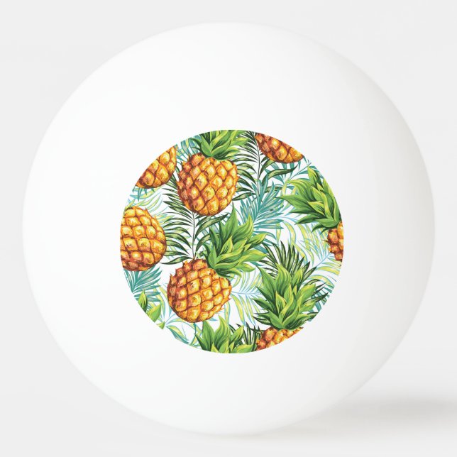 Vintage Ananas: Sömlöst Blommönster. Pingisboll (Framsidan)