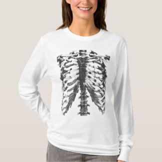 Vintage Anatomical Rib Cage Sketch Design T Shirt