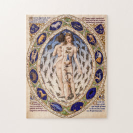 Vintage anatomisk zodiakusman Celestial karta Pussel