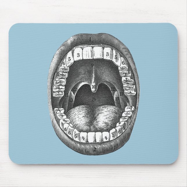 Vintage Anatomiskt mun Musmatta (Framsidan)