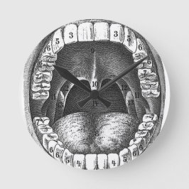 Vintage Anatomiskt mun Rund Klocka