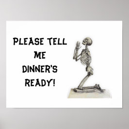 Vintage Anatomy Skeleton, Hungrig Poster
