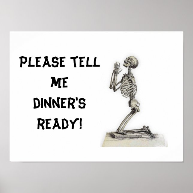 Vintage Anatomy Skeleton, Hungrig Poster (Framsidan)