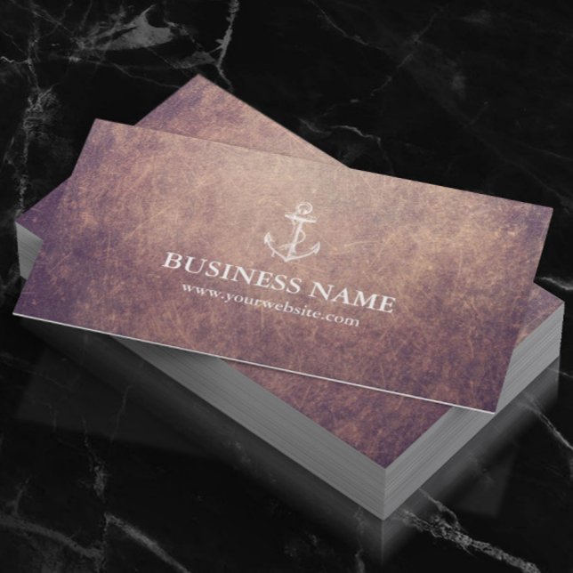 Vintage Anchor Grunge Nautical Visitkort (Skapare uppladdad)