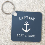 Vintage Anchor Kapten Add Namn eller Boat Namn Blu Nyckelring<br><div class="desc">Nautisk Vintage Anchor Kapten Add Namn Boat Namn eller anpassningsbar Text Keychain.</div>