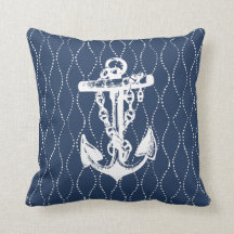 Vintage Anchor Kustflottan Dekorativ kudde