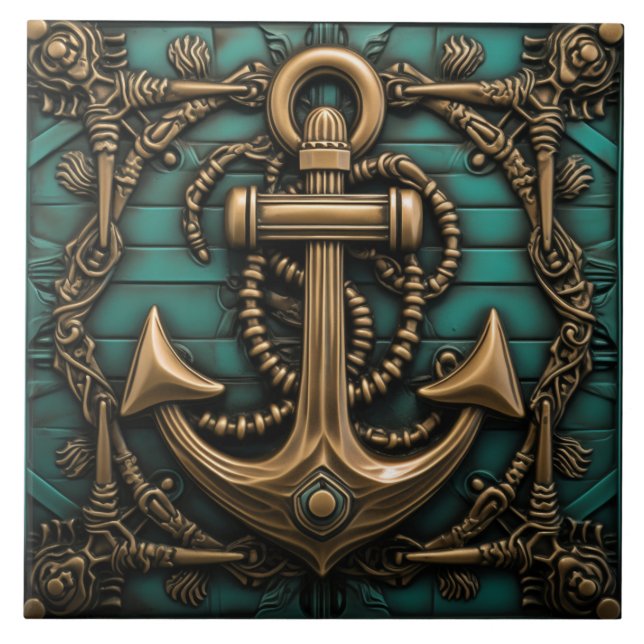 Vintage Anchor Marine ThLED Kakelplatta (Framsidan)