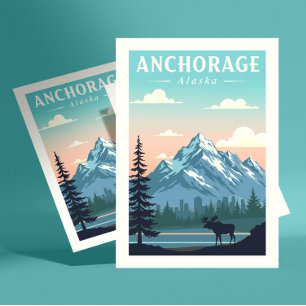 Vintage Anchorage Alaska Vykort