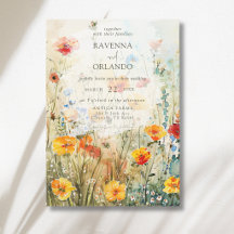 Vintage äng med vilda blommor Höstbröllop