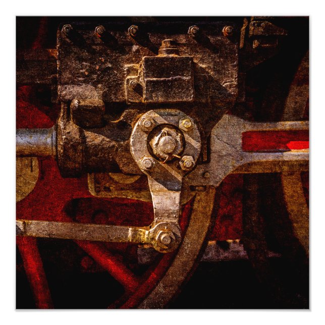 Vintage, ånga tåg fototryck (Framsidan)