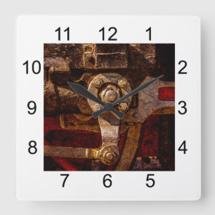 Vintage, ånga tåg fyrkantig klocka