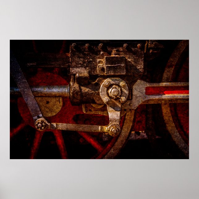 Vintage, ånga tåg poster (Framsidan)