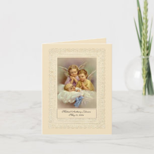 Vintage Angel Baptism Religiösa Snöre Anteckningskort