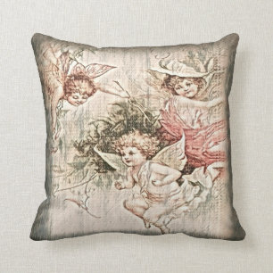 Vintage Angel Cherubs Classic Round Sticker Kudde