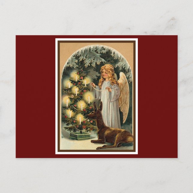 Vintage angel christmas vykort (Framsida)