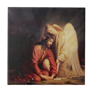 Vintage Angel Comforting Jesus Kakelplatta