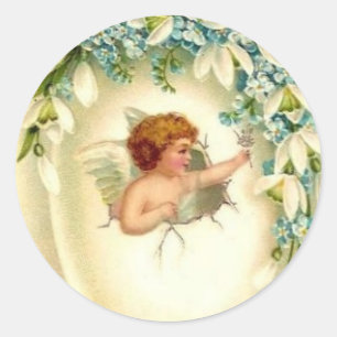 Vintage Angel-dekal Runt Klistermärke
