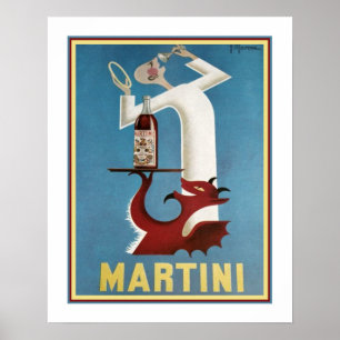 Vintage Angel/Djävulen Martini Ad Poster