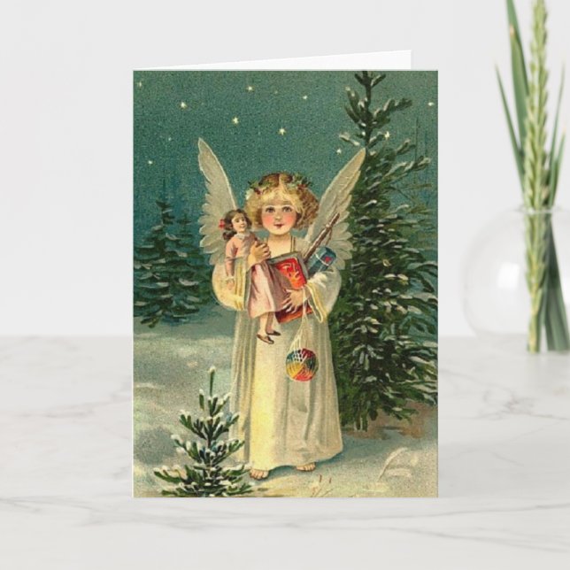 Vintage Angel Helgkort (Framsida)