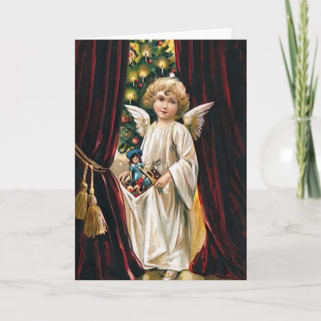 Vintage Angel Helgkort (Framsida)