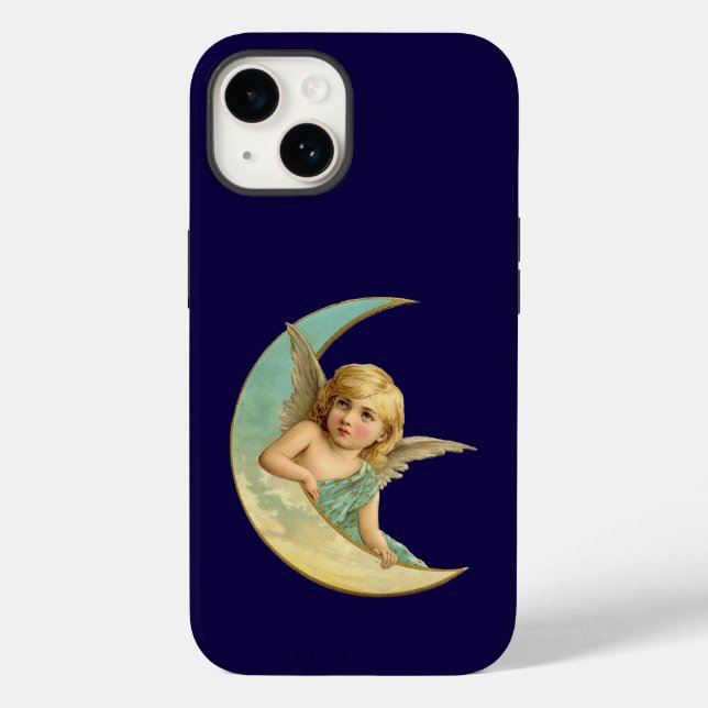 Vintage Angel i Crescent Måne iphone case (Baksida)