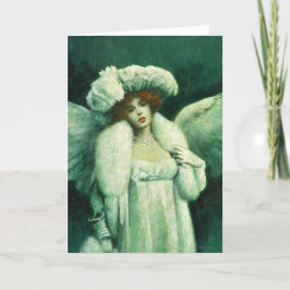 Vintage Angel i vitt Hälsning-kort Tack Kort