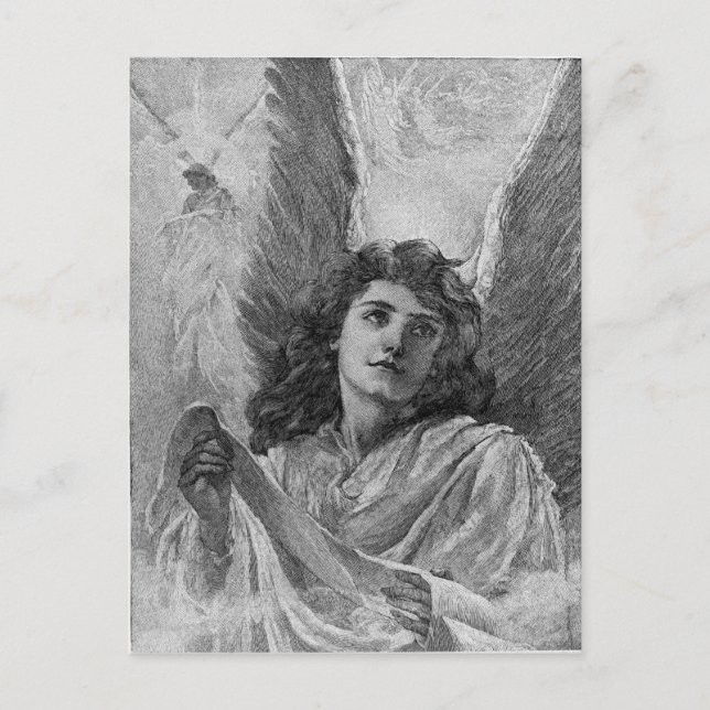 Vintage Angel-julhälsningar Helg Vykort (Framsida)