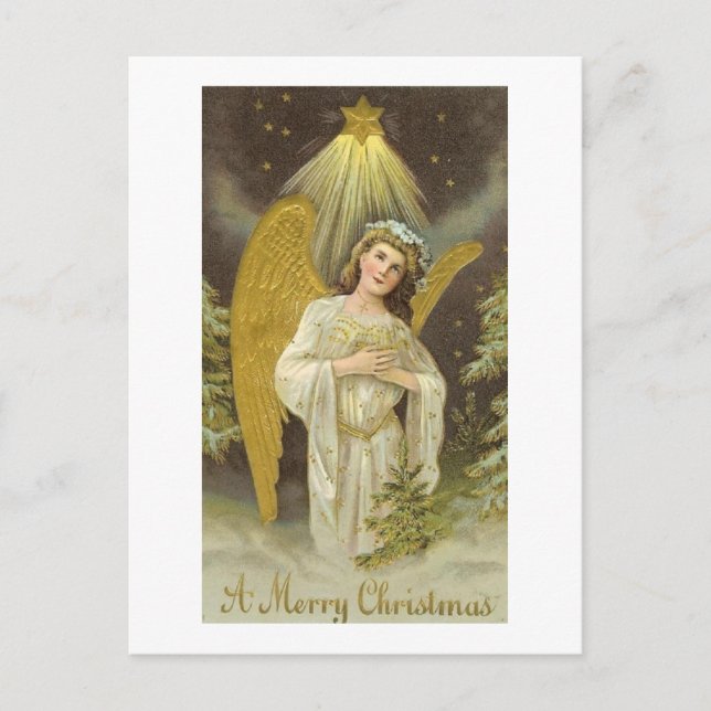 Vintage Angel julvykort Helg Vykort (Framsida)