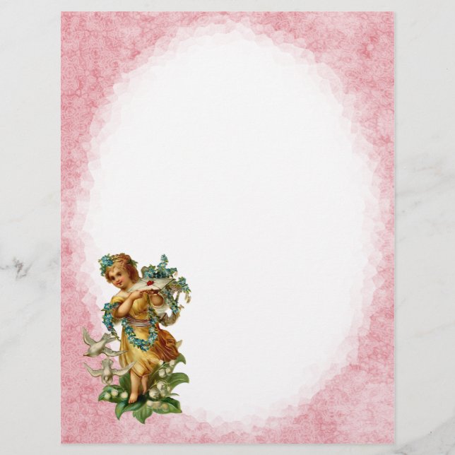 Vintage Angel Letterhead Stationery (Framsida)