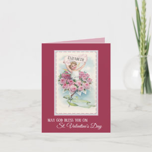 Vintage Angel med Ro Valentines day Card Helgkort
